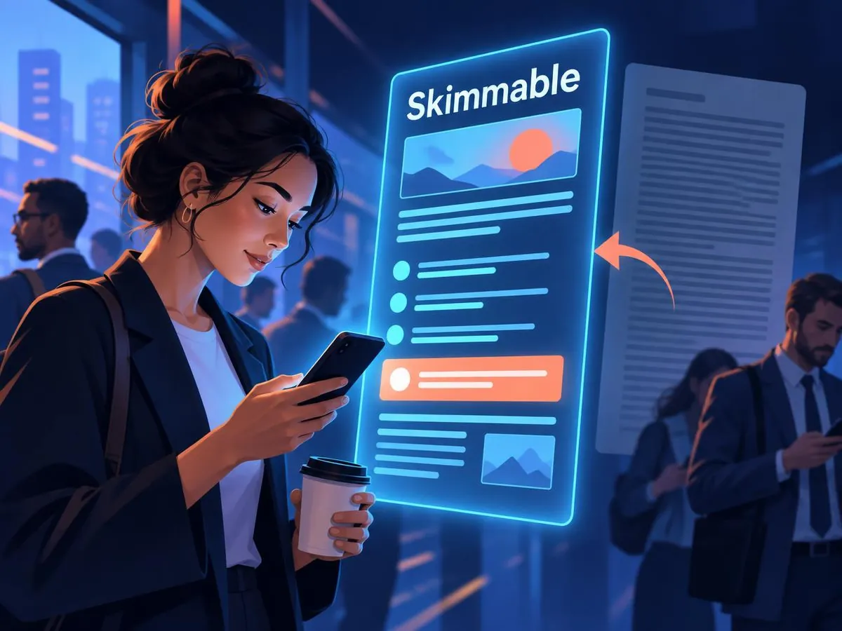 Make it skimmable, snackable, shareable
