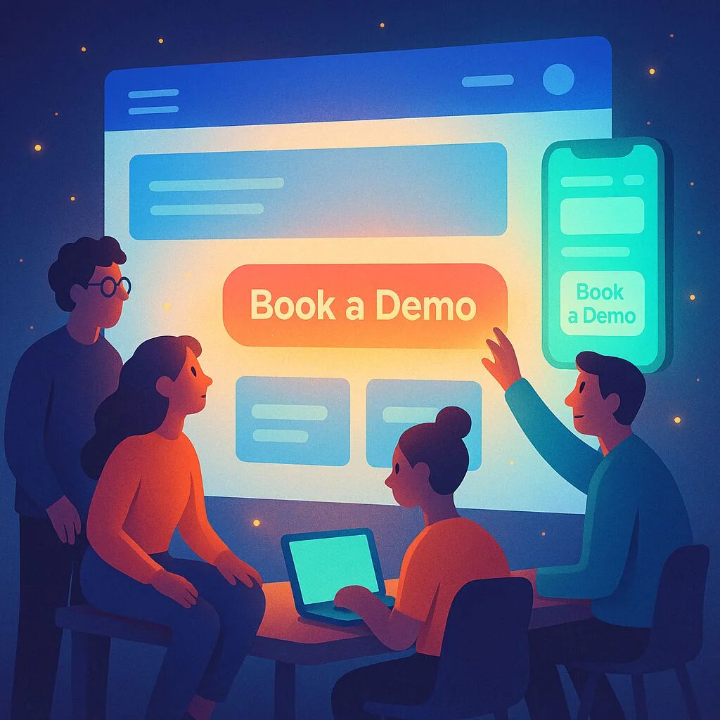Website optimization with UX design and call-to-action buttons